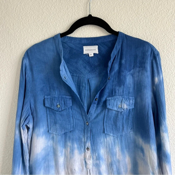 Honorine Tie-Dye Print V-Neck Blouse - Picture 2 of 10